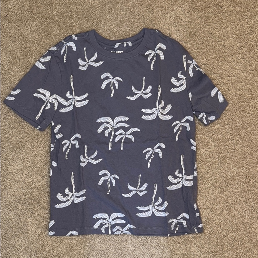 Old Navy Boys Navy Palm Tree Print Tee for Kids